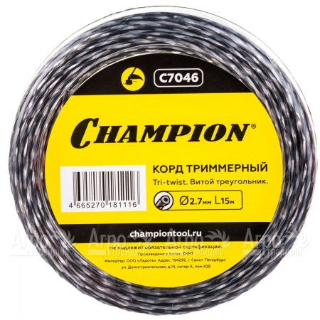 Корд триммерный Champion Tri-twist 2.7мм, 15м (витой треугольник)  в Волгограде