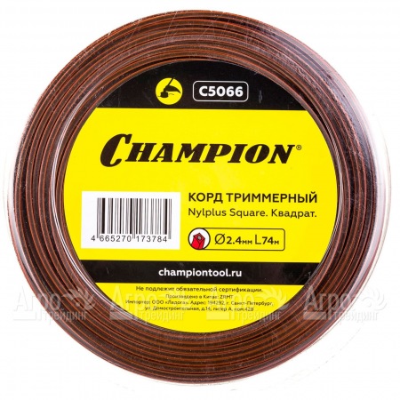 Корд триммерный Champion Nylplus Square 2.4мм, 74м (квадрат)+нож  в Волгограде