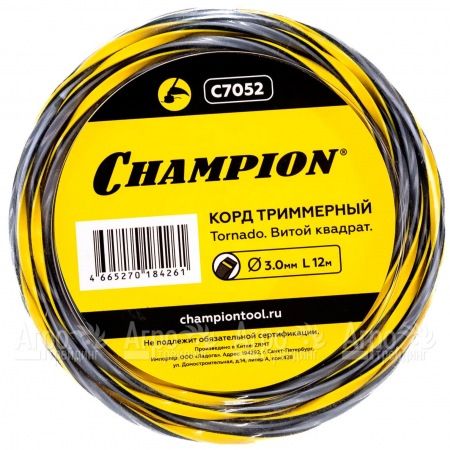 Корд триммерный Champion Tornado 3.0мм, 12м (витой квадрат)  в Волгограде