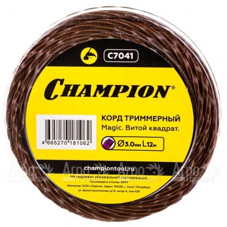 Корд триммерный Champion Magic 3мм, 12м (витой квадрат)  в Волгограде