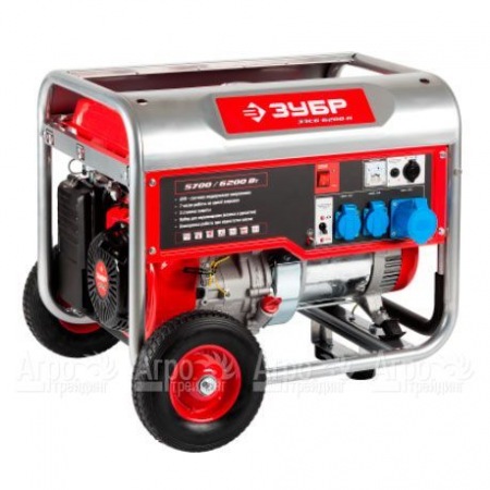 Бензогенератор Зубр ЗЭСБ-6200-Н 6.2 кВт с колесами и рукояткой  в Волгограде