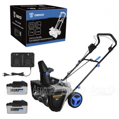 Снегоуборщик аккумуляторный DEKO ST412-6 2х6 Ач в Волгограде