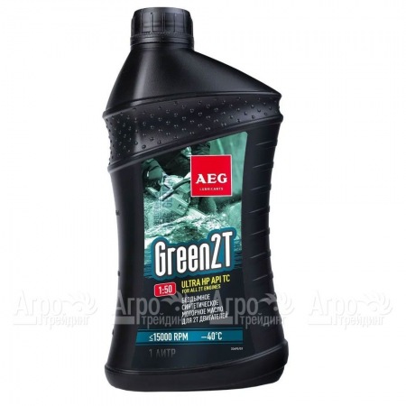 Масло синтетическое AEG Green HP 2T Motor Oil API TC 1 л для 2-х тактных двигателей  в Волгограде