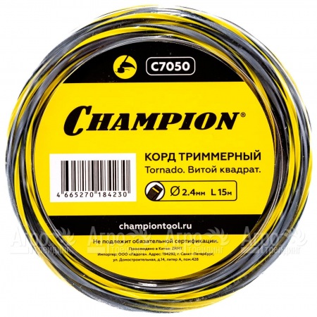 Корд триммерный Champion Tornado 2.4мм, 15м (витой квадрат)  в Волгограде