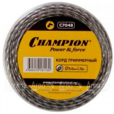 Корд триммерный Champion Tri-twist 3.0мм, 12м (витой треугольник)  в Волгограде